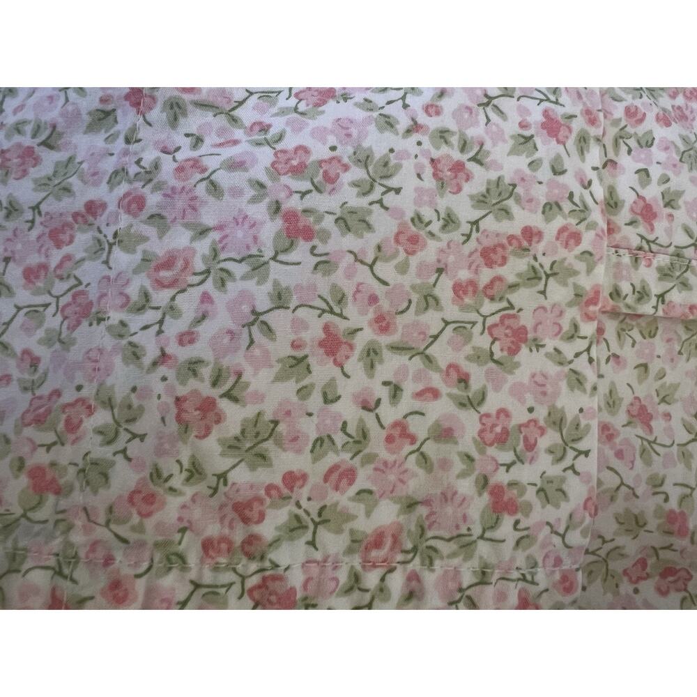LAURA ASHLEY PINK GREEN BLUE ALL OVER FLORAL Full SHEET Set Cotton